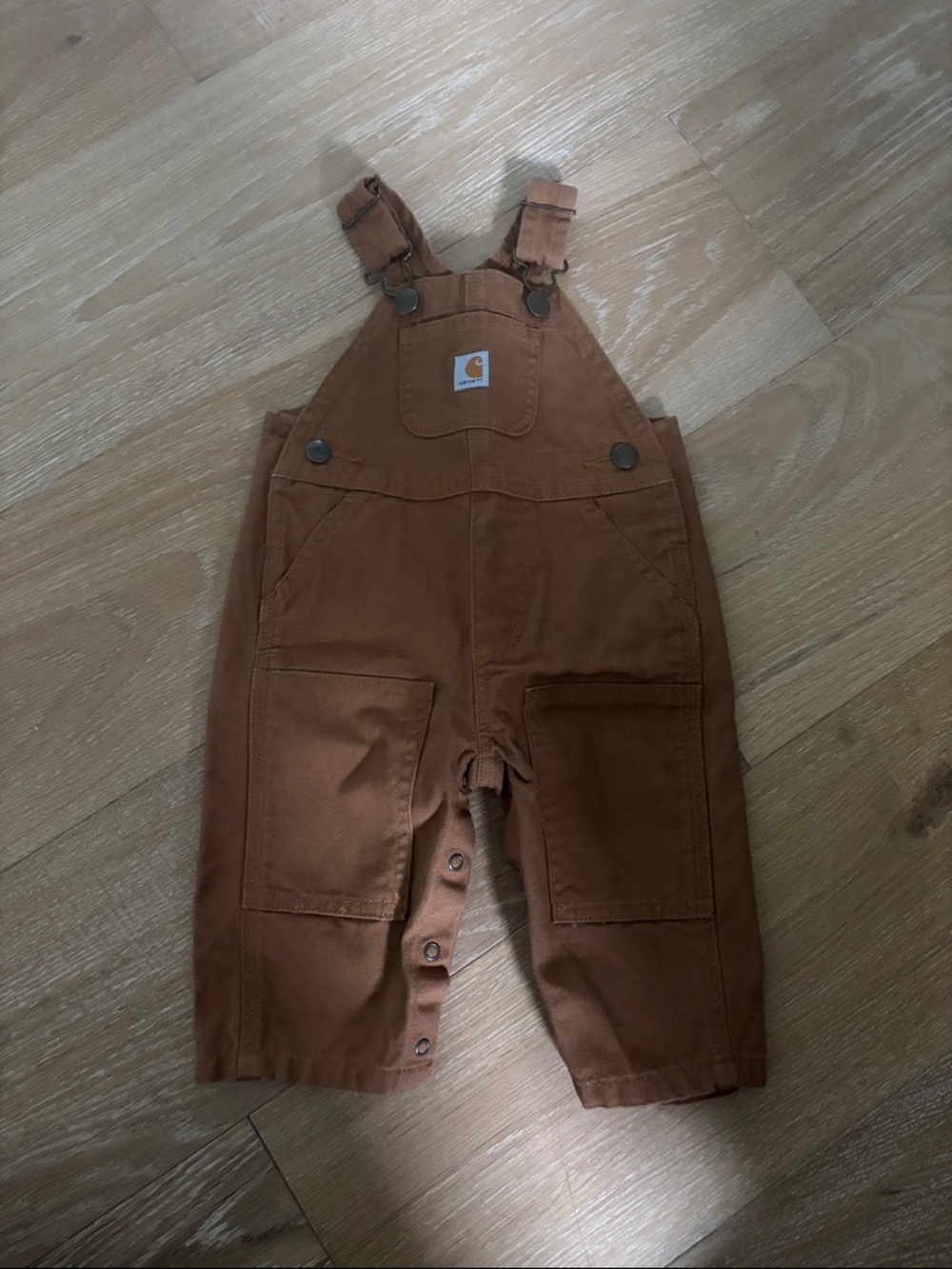 Carhartt Tan Brown Canvas Overalls size 6 months